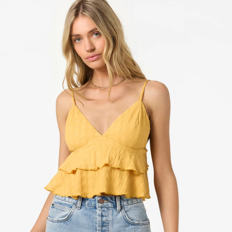 Oneill Chloey Women's Sleeveless Top - Bright Gold Womens Top