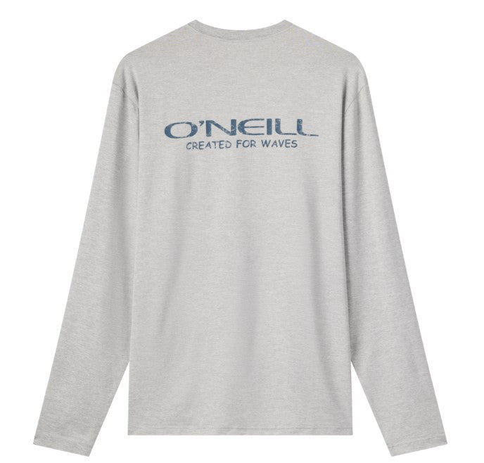 Oneill Men's TRVLR UPF LS RASH GUARD TEE - HEATHER GREY Rashguard Sun Protection
