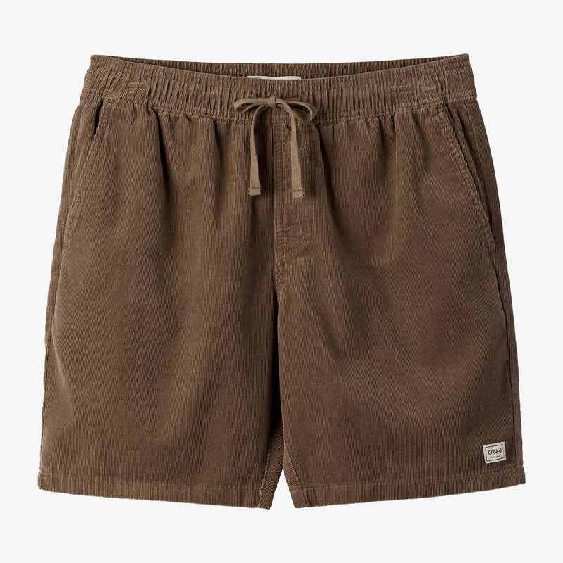 Oneill OG Cord Elastic Waist 18" Shorts - Chocolate Chip Mens Shorts