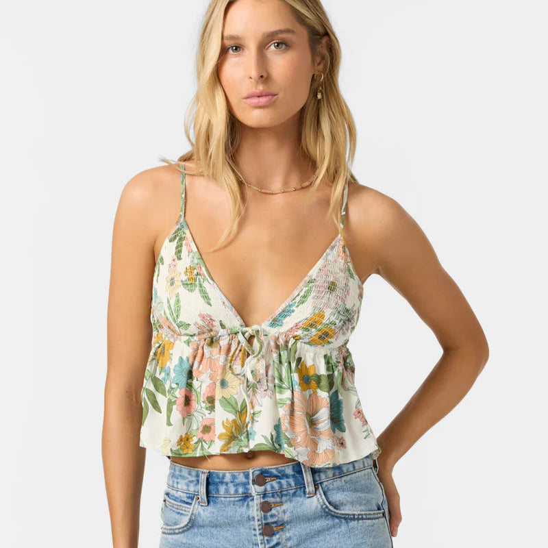 Oneill Tayla Floral Women's Top - White Womens Top