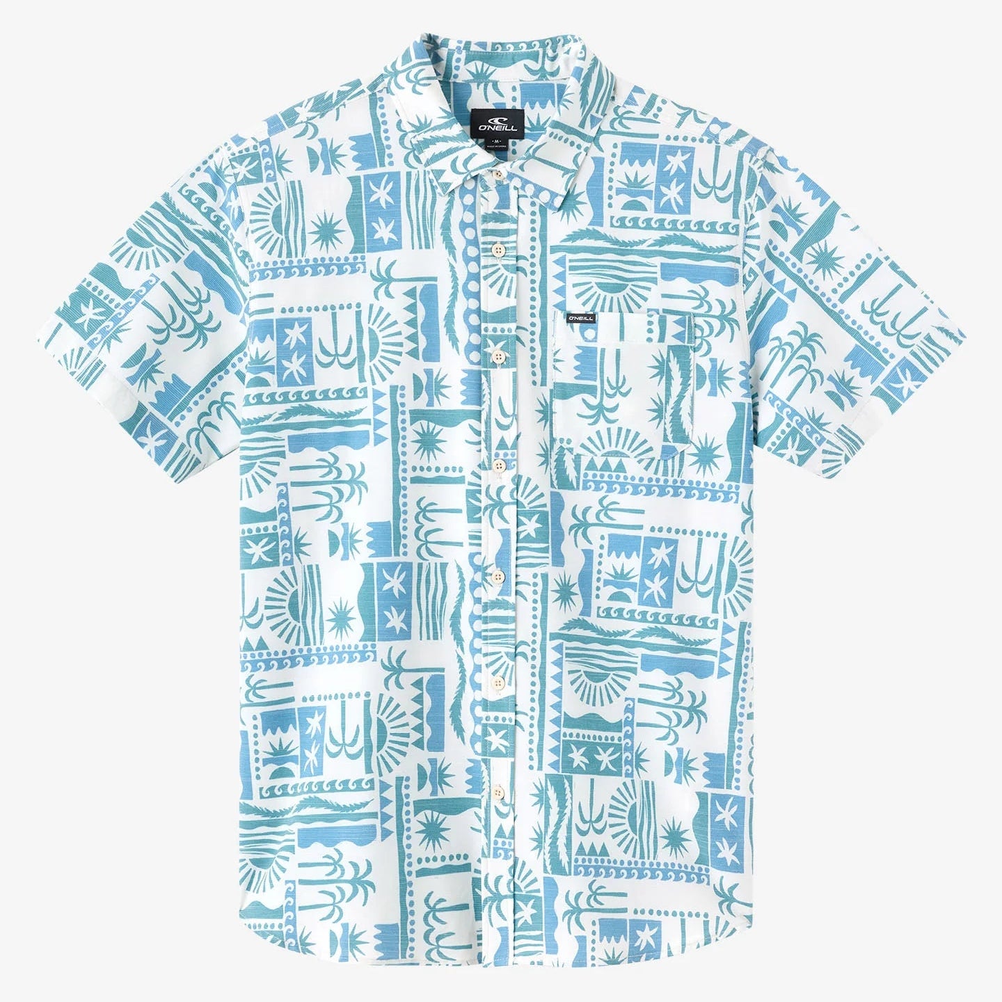Oneill Trvlr Traverse UPF SS Slub Button Down Shirt - Cream Mens Woven Shirt