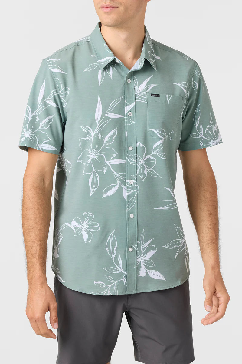 Oneill Trvlr Traverse UPF SS Button Down Relaxed Shirt - SAGE Mens Woven Shirt