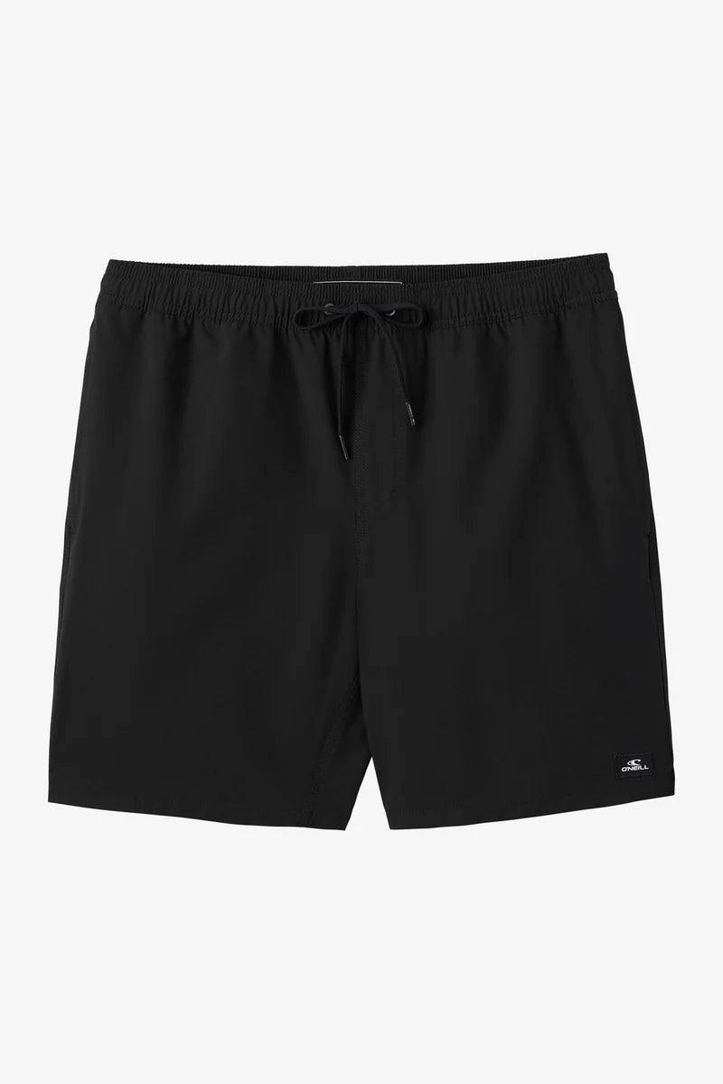 ONeill Lennox Hermosa Solid Volley Elastic Short 17" - Black Mens Boardshorts