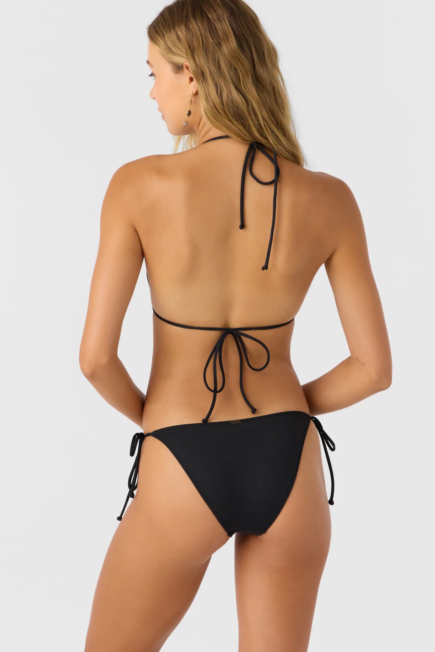 Oneill Saltwater Solids Venice Bikini Triangle Top - Black womens swimwear