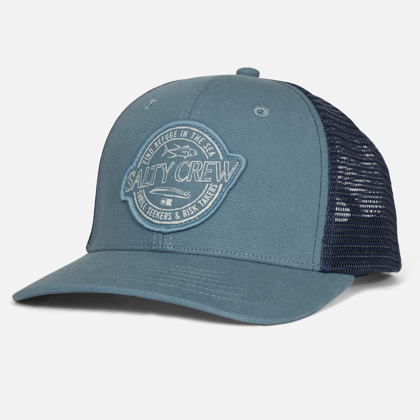Salty Crew Skewed Trucker Hat - Blue Mens Hat