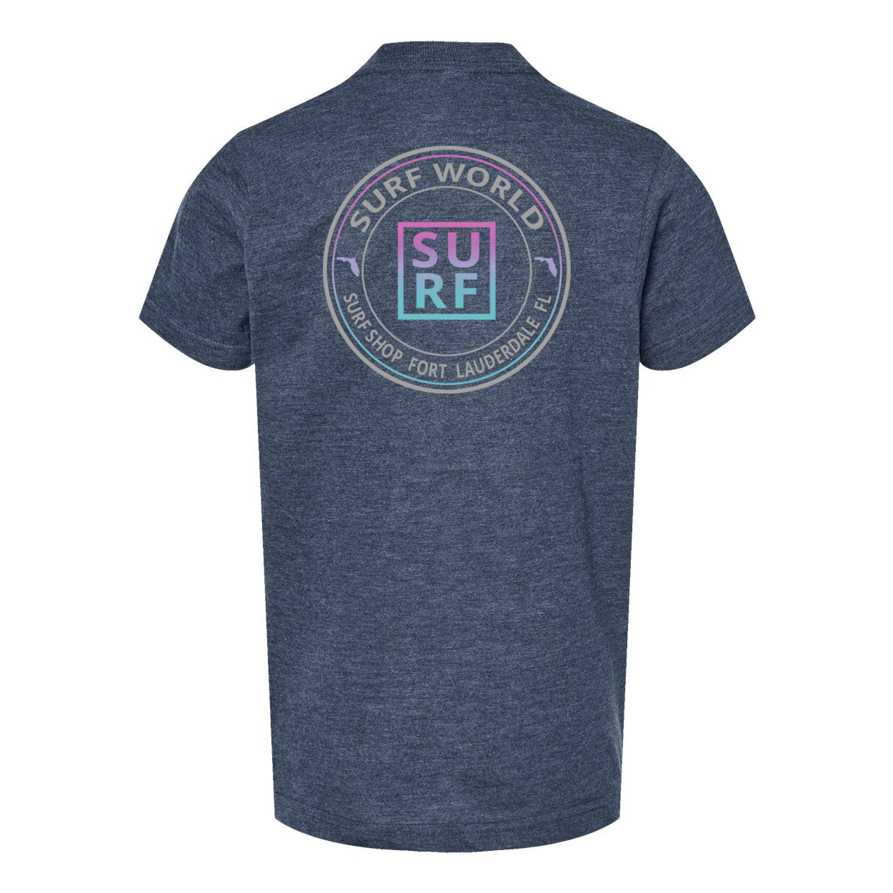 Surf World Circle Surf Kids Tee Shirt - Heather Navy Boys T Shirt