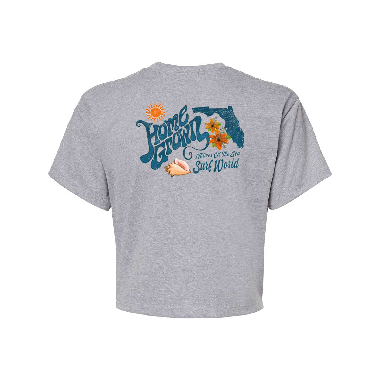 Surf World Home Grown Native of the Sea Lauderdale Crop Tee - Heather Grey Womens T Shirt