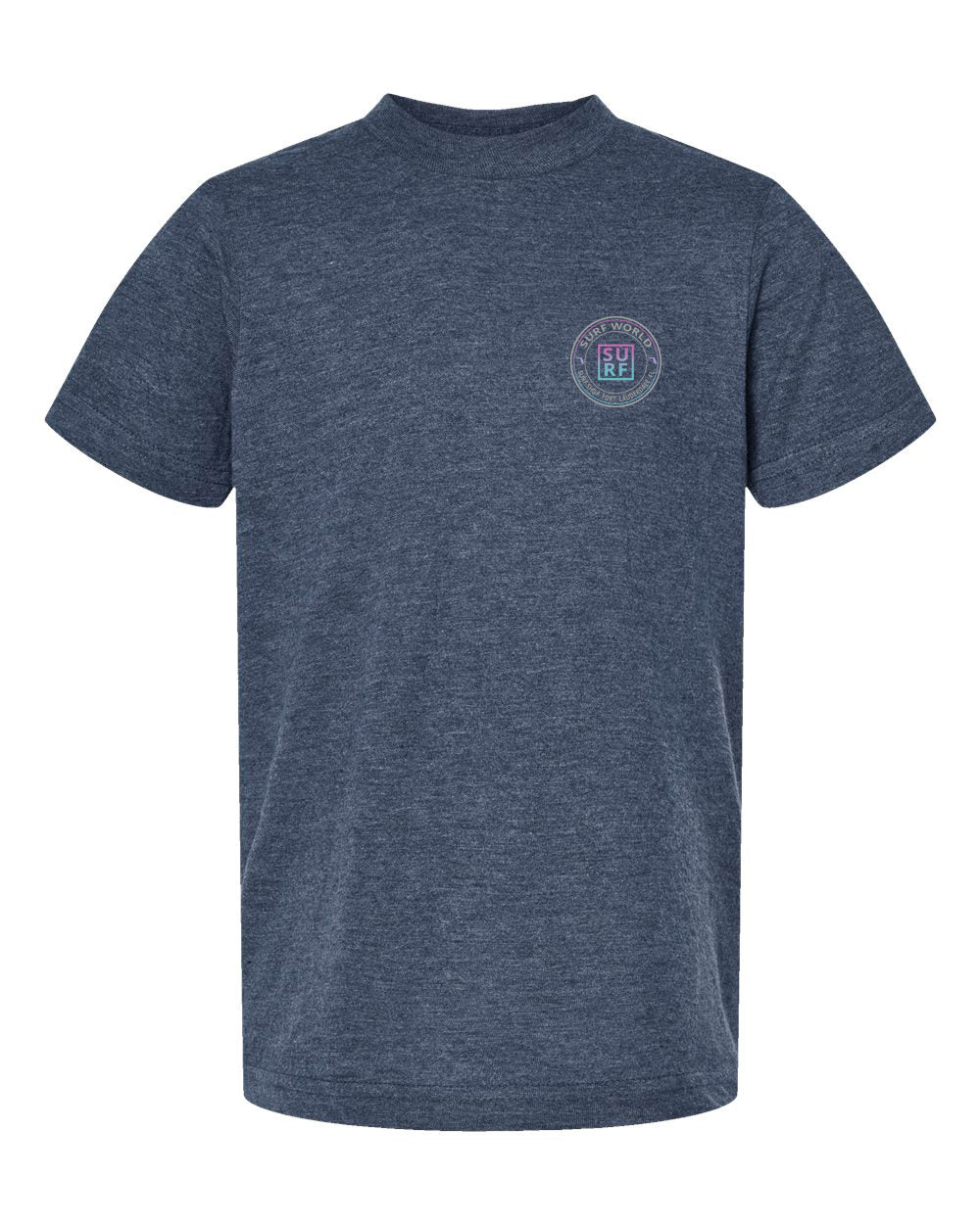 Surf World Circle Surf Kids Tee Shirt - Heather Navy Boys T Shirt