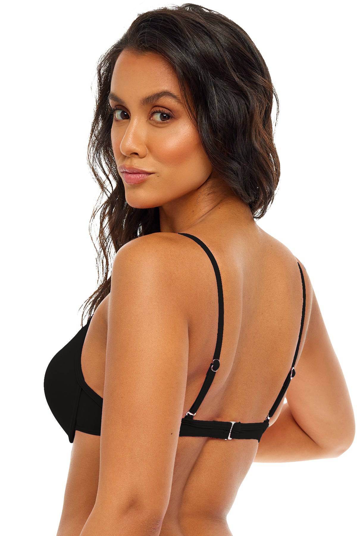 H2OH Maui Molded Underwire Top - Black womens swimwear