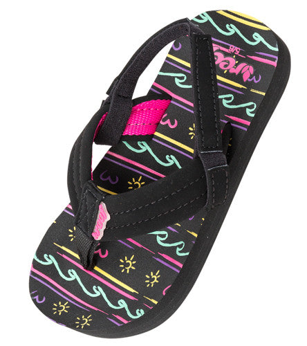 Reef Kids Little Ahi Black Waves youth footwear
