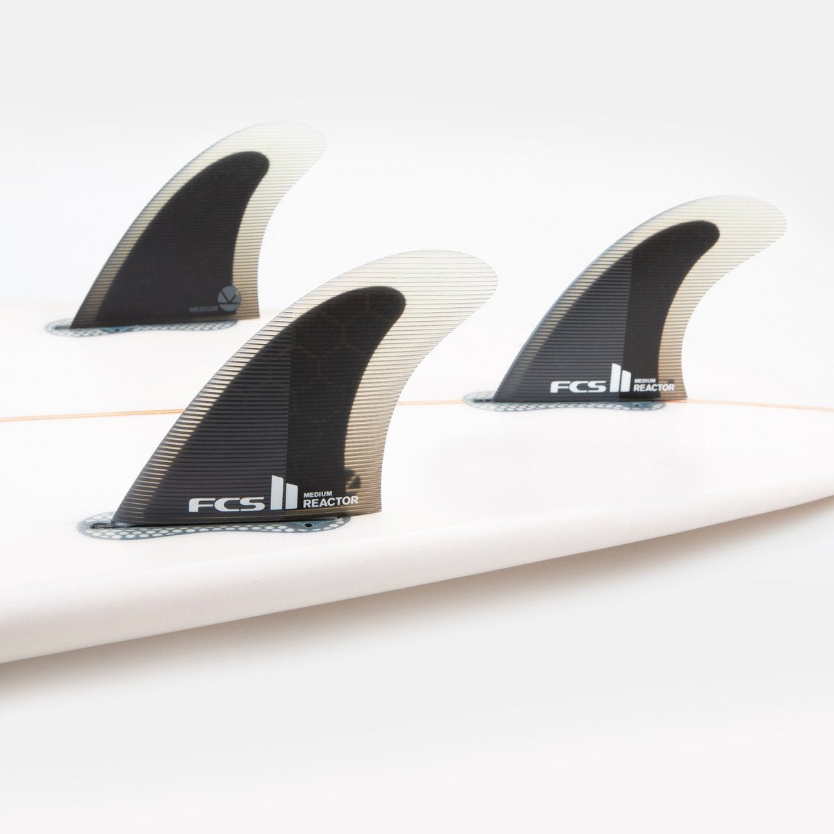 FCS II Reactor PC Charcoal Surf Fins Tri Fin Set Fins