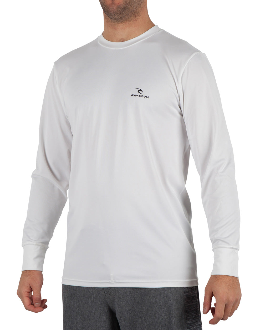 Rip Curl Search Series Mens LS Rashguard - White Rashguard