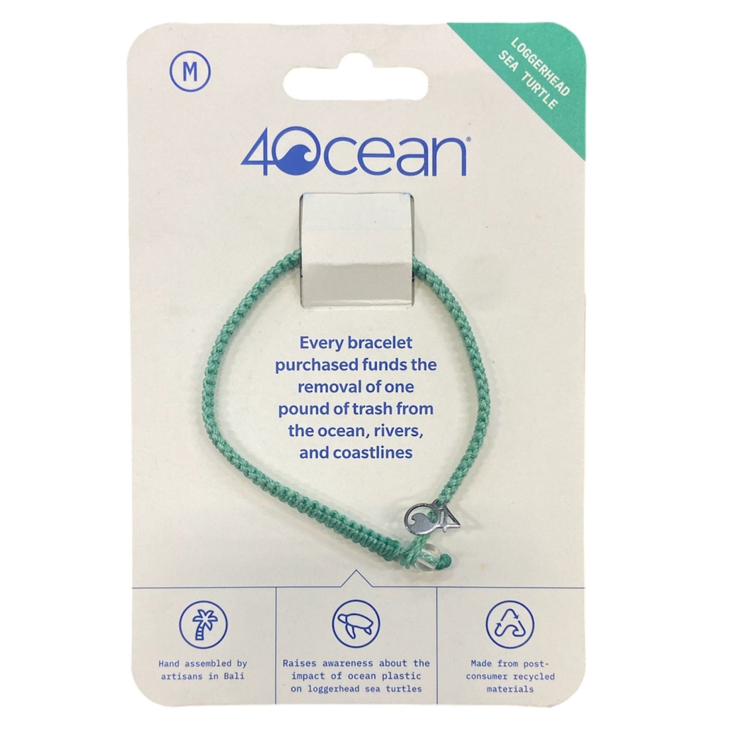 4Ocean braided bracelet Loggerhead Sea Turtle Edition - SeaGreen Jewelry