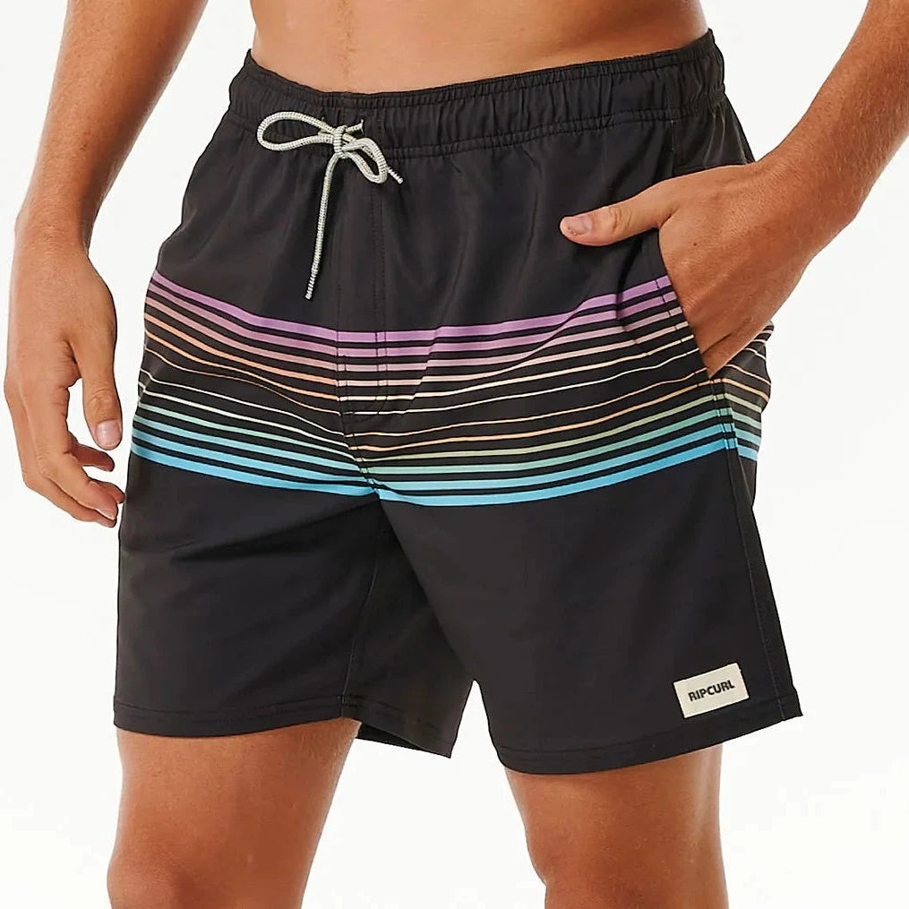 Rip Curl Surf Revival Men's Volley Elastic Shorts 16" - Black Mens Boardshorts