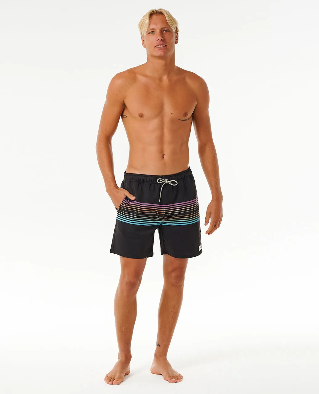 Rip Curl Surf Revival Men's Volley Elastic Shorts 16" - Black Mens Boardshorts