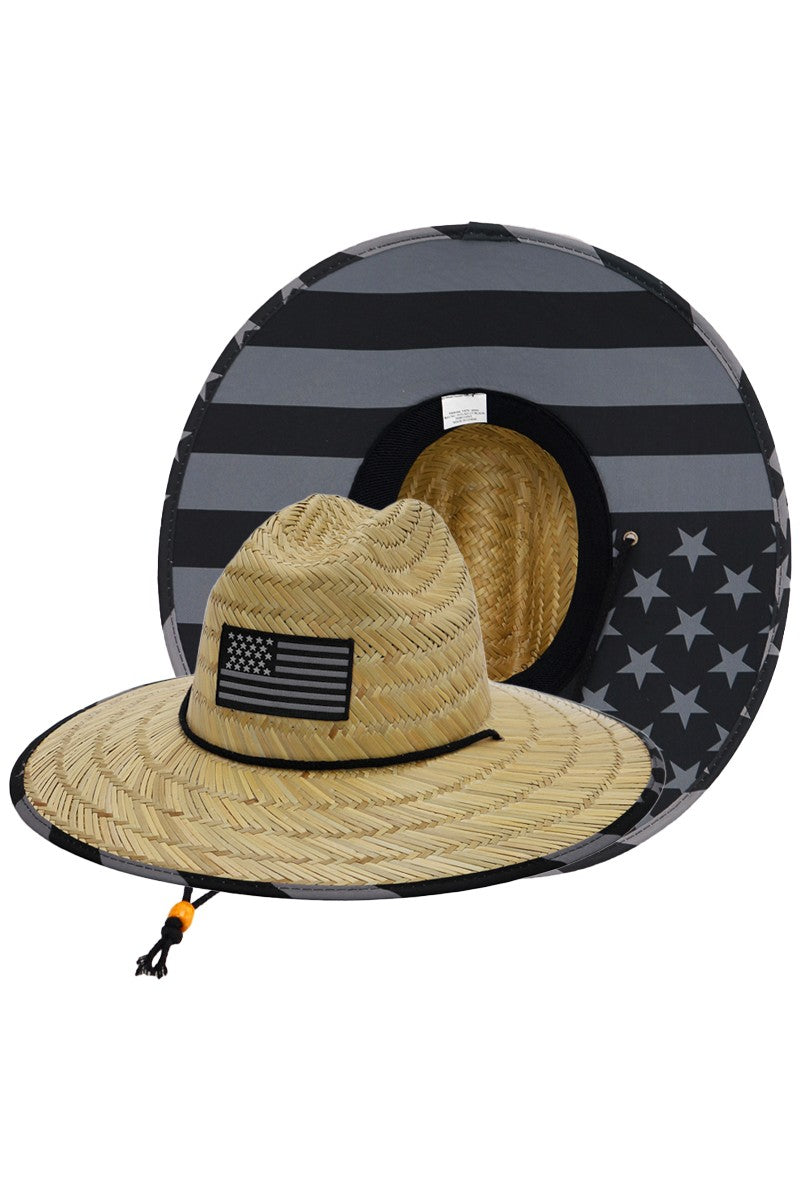 Surf World American Lifeguard Hat - Natural Flag Lifeguard Hat