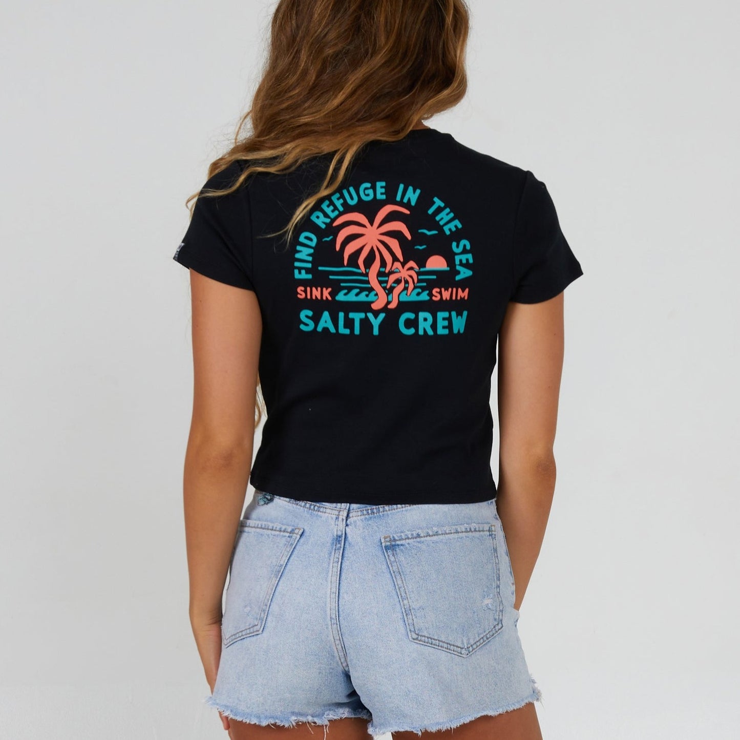 Salty Crew Good Times Women's Baby T Shirt - Black Womens T Shirt