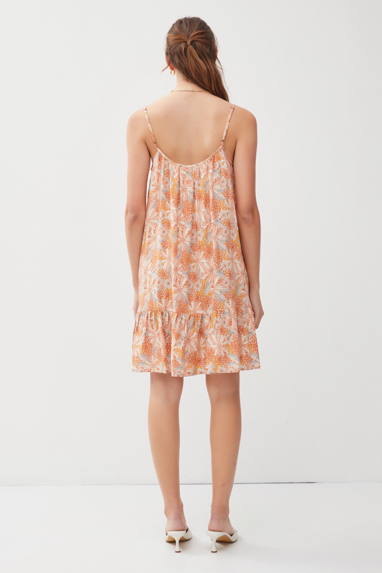 SURF WORLD - FLORAL PRINT ADJUSTABLE STRAP TIERED MINI DRESS - Maple Dress