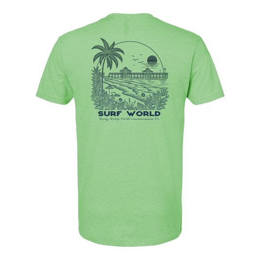 Surf World LBS Broken Pier Tee - G Green Mens T Shirt