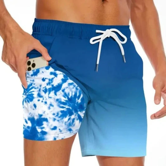 Surf World Elastic Blue Fade Volley Shorts - Blue Fade Mens Boardshorts