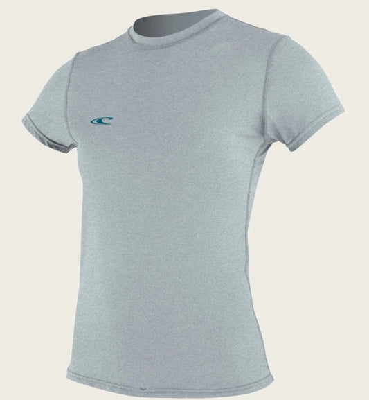 O'Neill Women's Hybrid SS UPF 50+ Sun Shirt 4675 - Cool Grey -Peony Womens Rashguard
