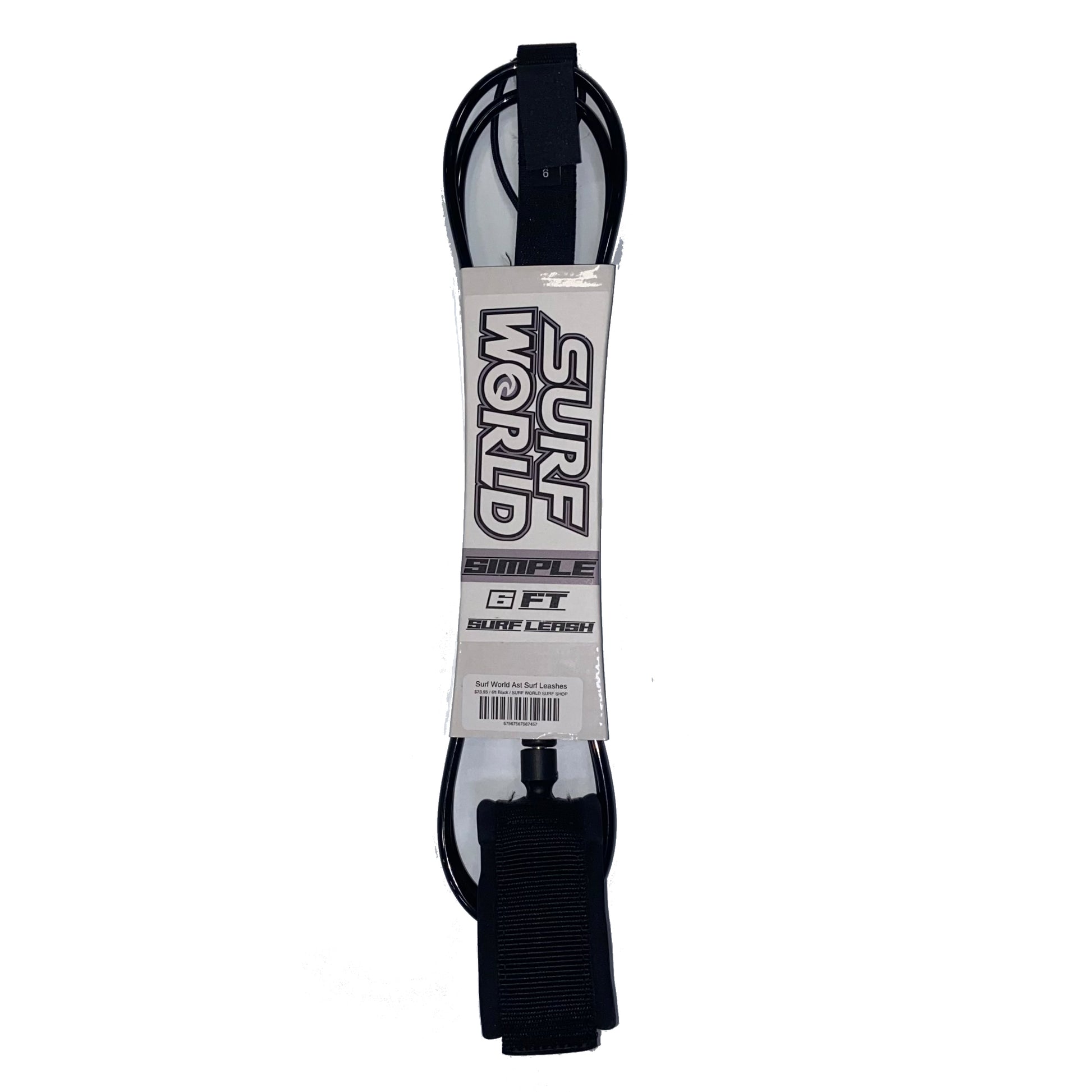 Surf World Ast Surf Leashes Surf Leash 6ft Black