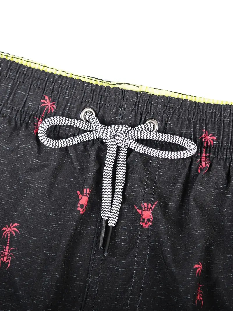 Surf World Shaka Skulls Volley Trunks - Black Heather 18" Mens Boardshorts