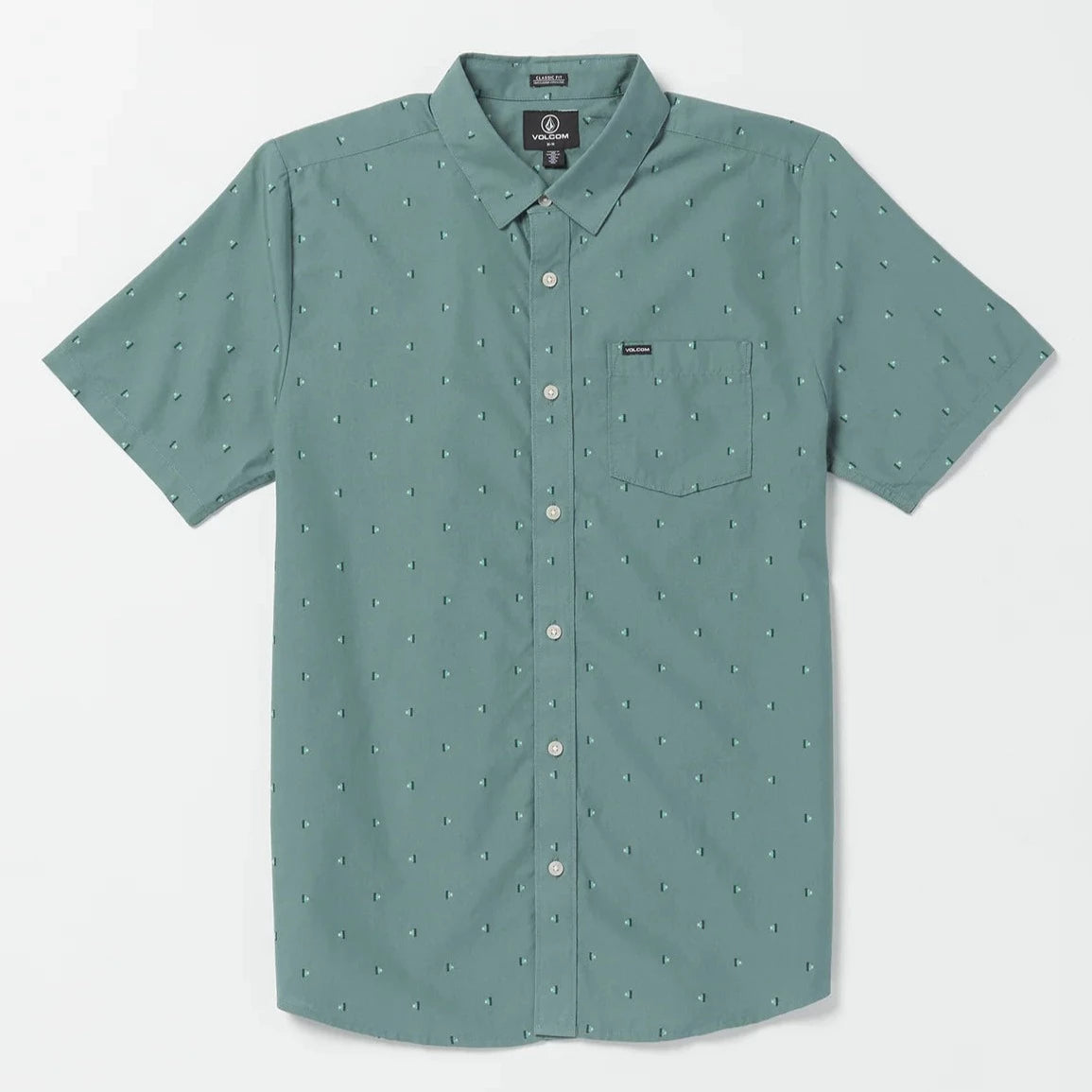 Volcom Mistere Men's Woven Shirt S/S - Service Blue Mens Woven