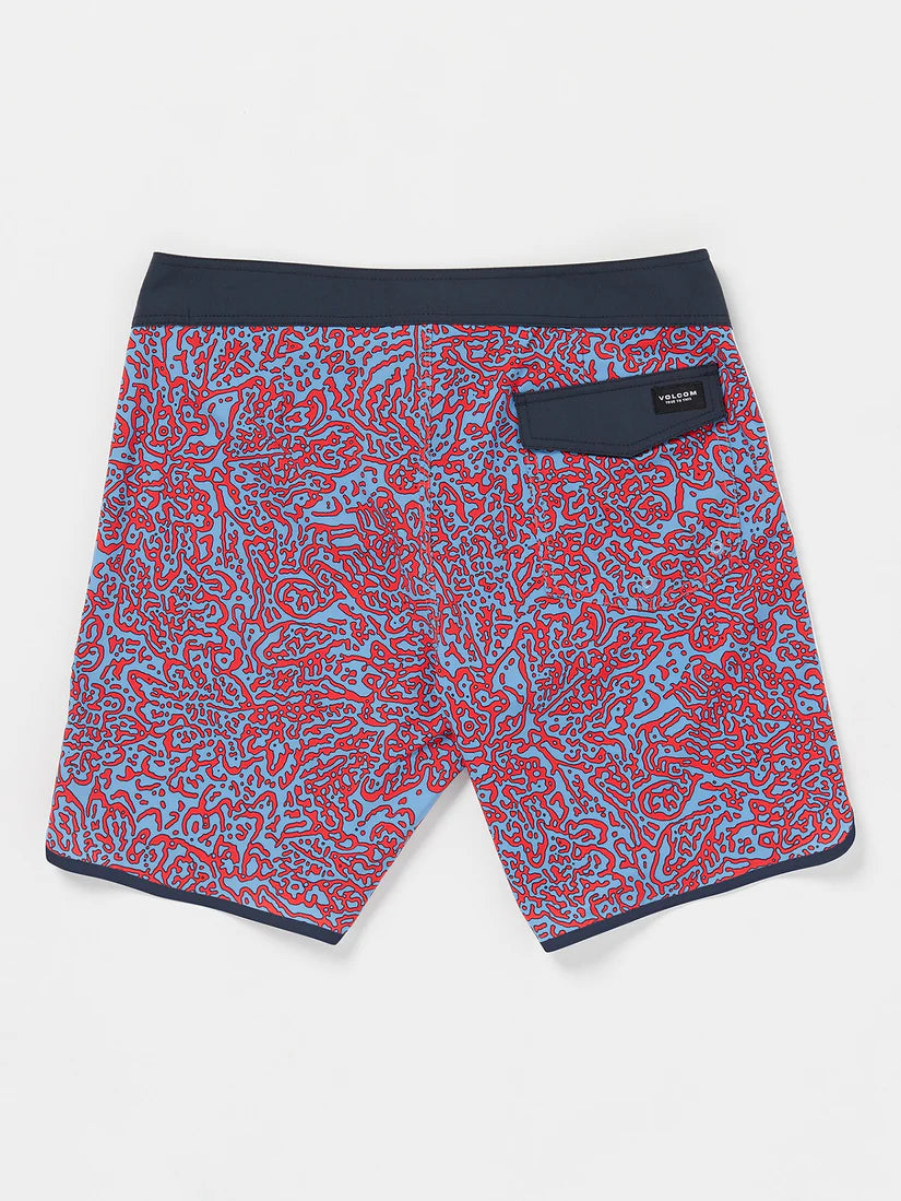 Volcom Lido Print Scallop Mens 19" Boardshorts - Flash Red Mens Boardshorts