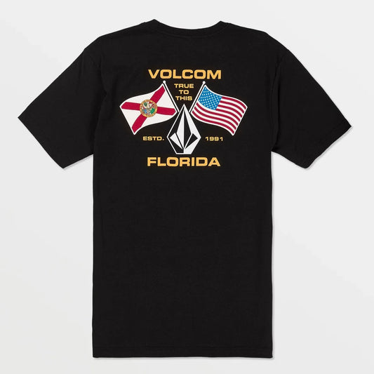 Volcom Florida Flag SS Tee Shirt - Black Mens T Shirt