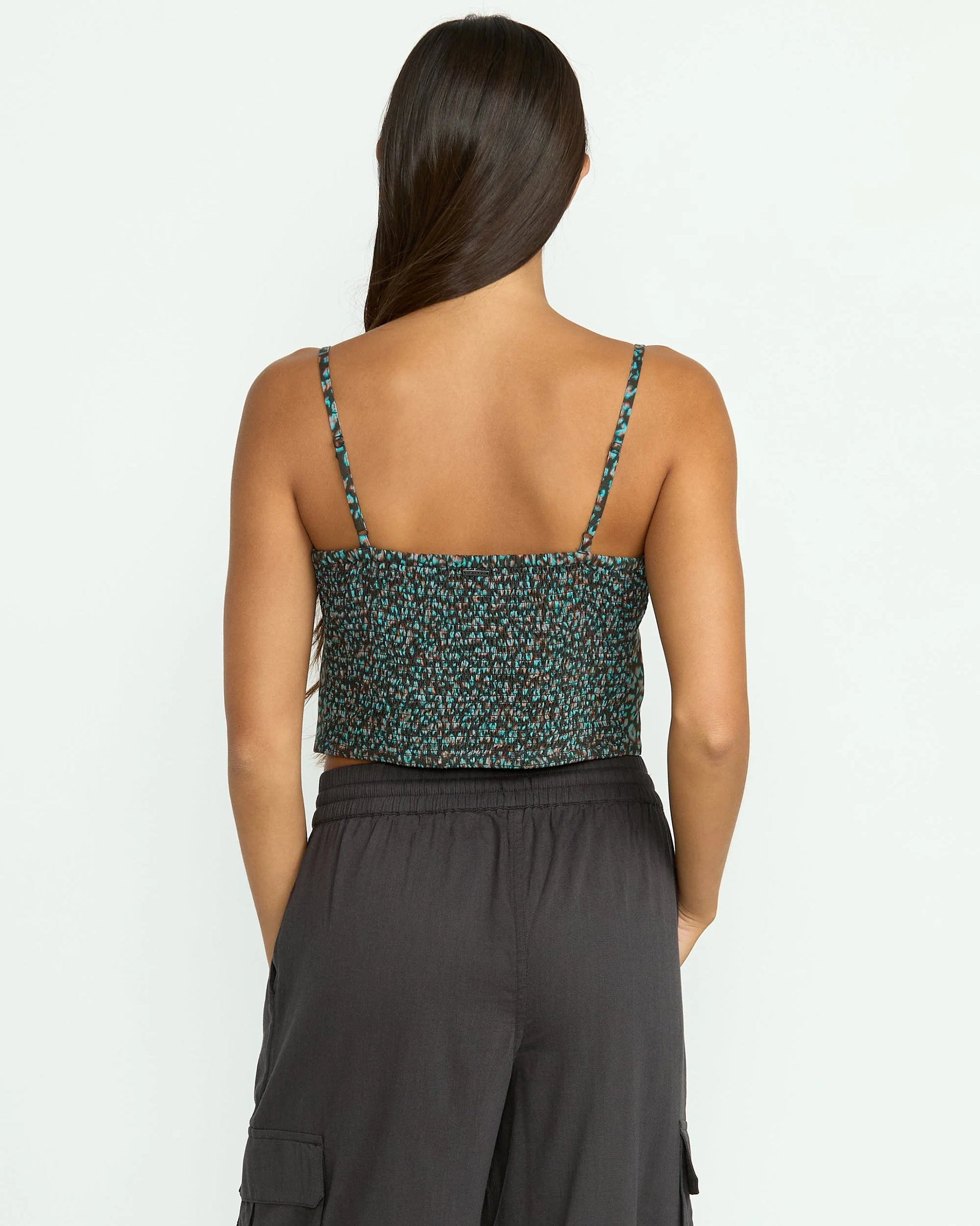 Volcom Here Kitty Cami Womens Top - Multi Grns Womens Top