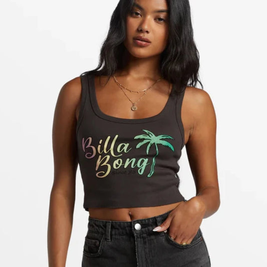 Billabong Fresh Squeezed Cropped Tank Top - Black Womens Tank