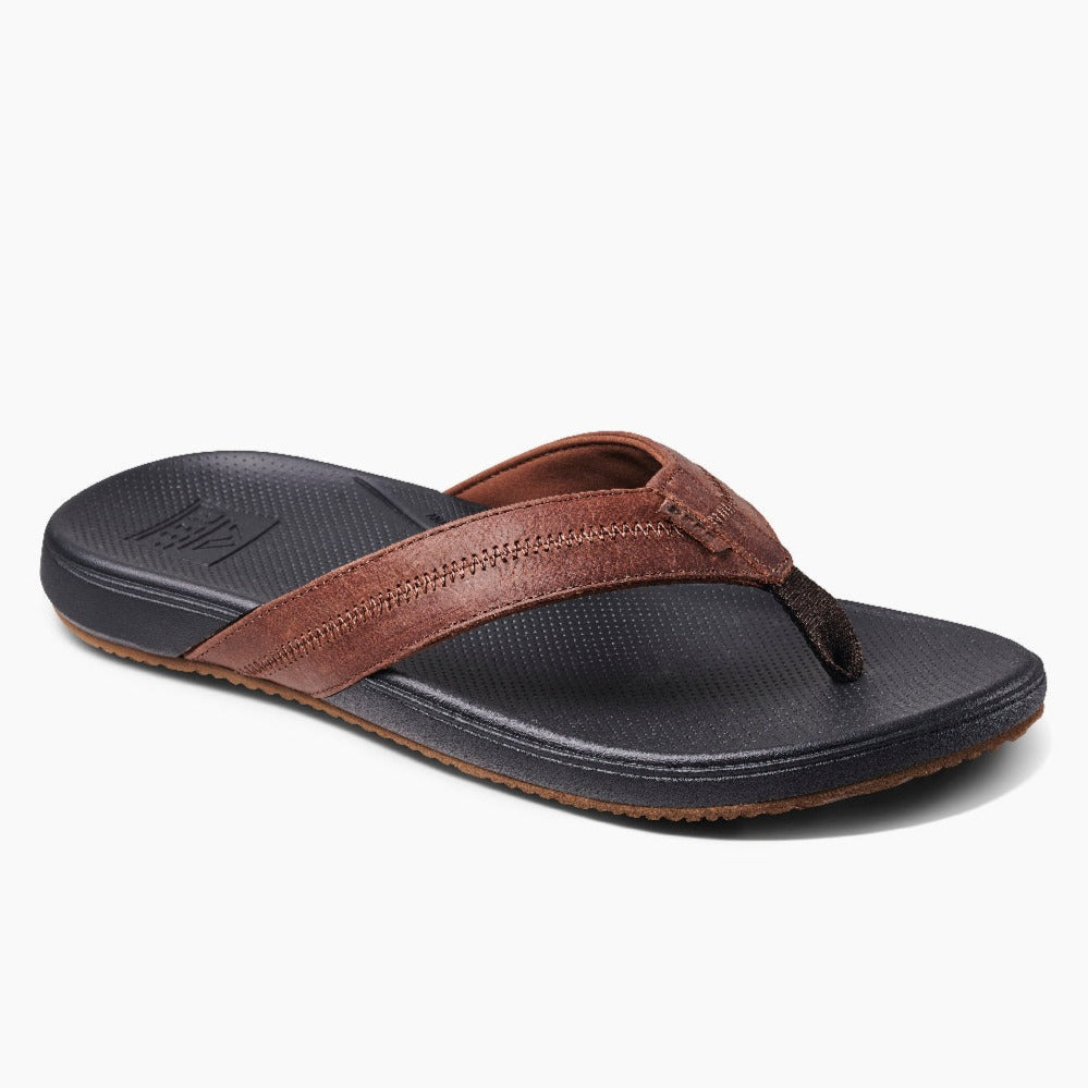 Reef Cushion Phantom 2.0 LE Mens Sandals Leather Strap - Black Brown Mens Footwear