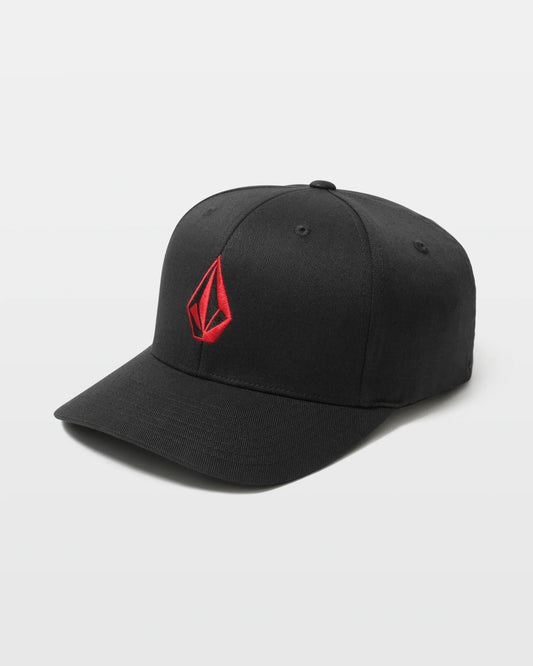 Volcom Full Stone Flexfit Hat - Vintage Black / Red Mens Hat