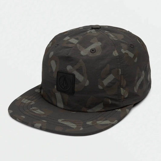Volcom Stone Trip Adjustable Hat - Rinsed Black Print Mens Hat