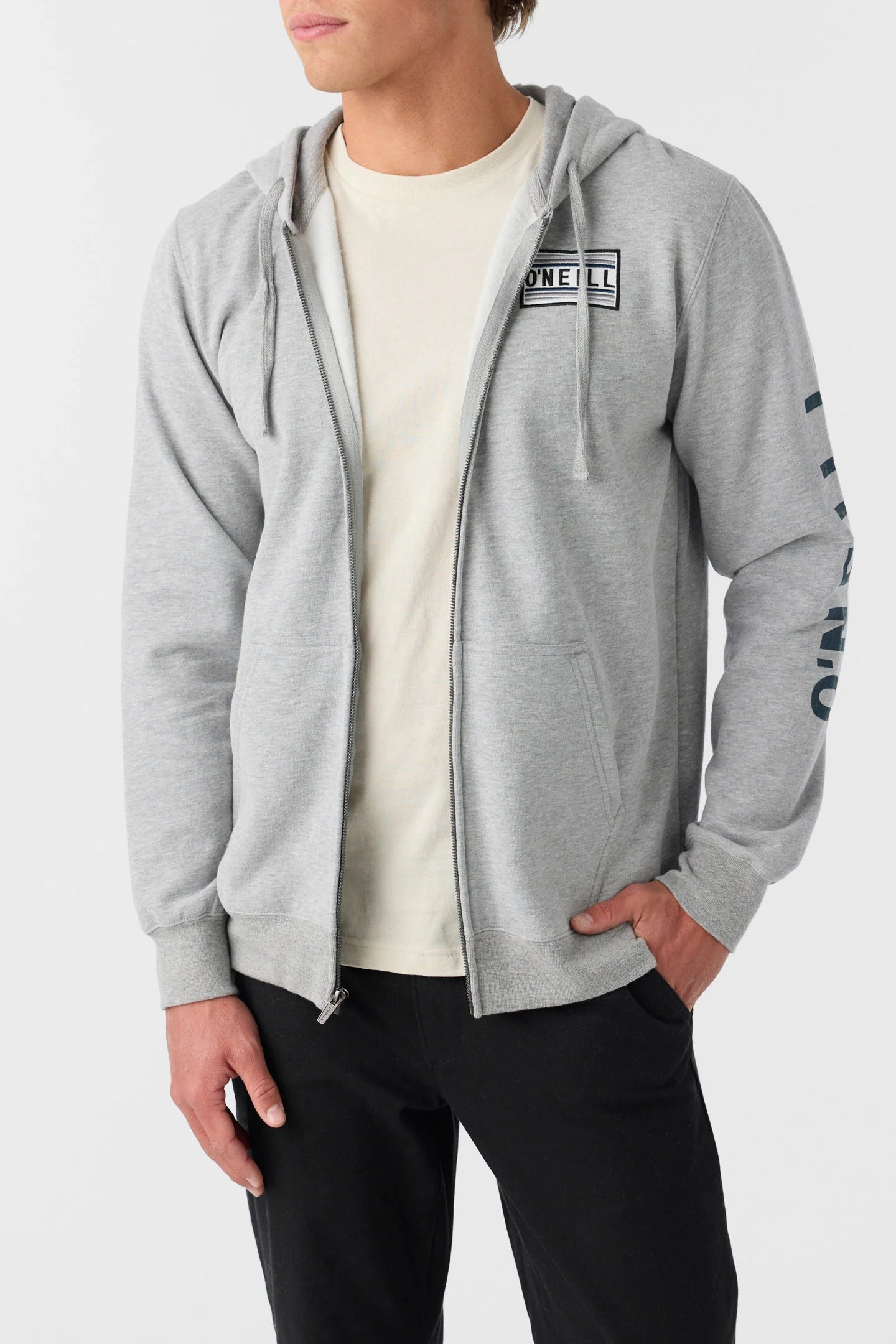 Oneill Fifty Two Zip Hoodie - Heather Grey mens hoodie