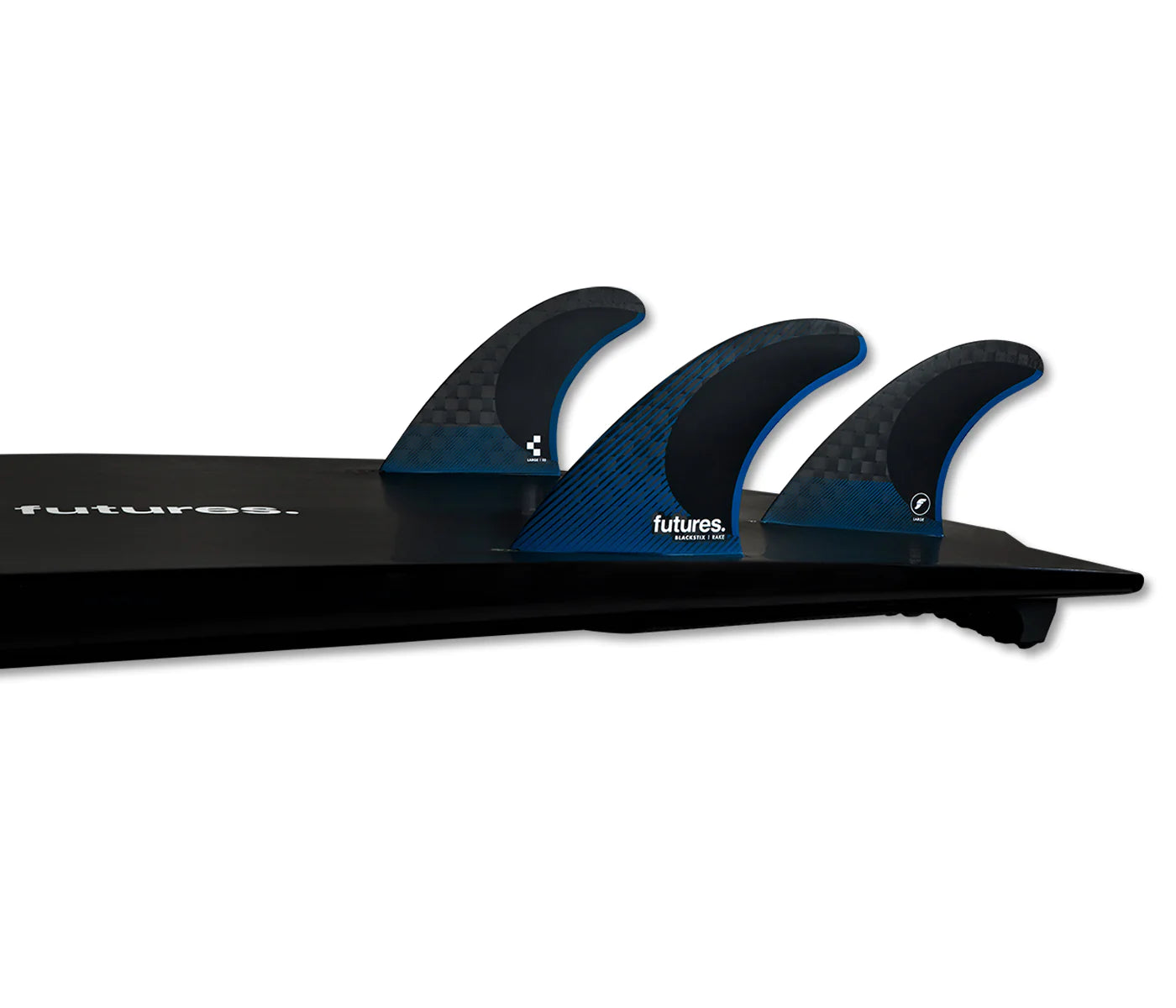 FUTURES FINS R8 Blackstix Thruster Carbon / Blue - Large Fins