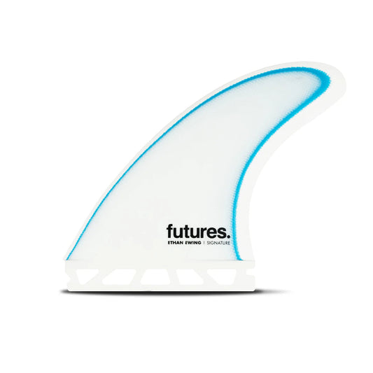 Futures Ethan Ewing Fiberglass Thruster Fins - White Blue Fins