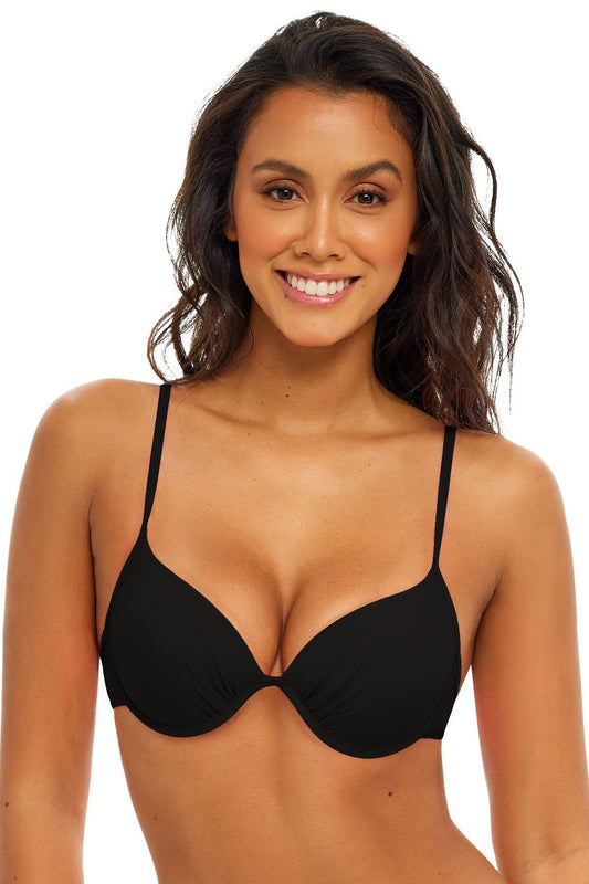 H2OH Maui Molded Underwire Top - Black womens swimwear