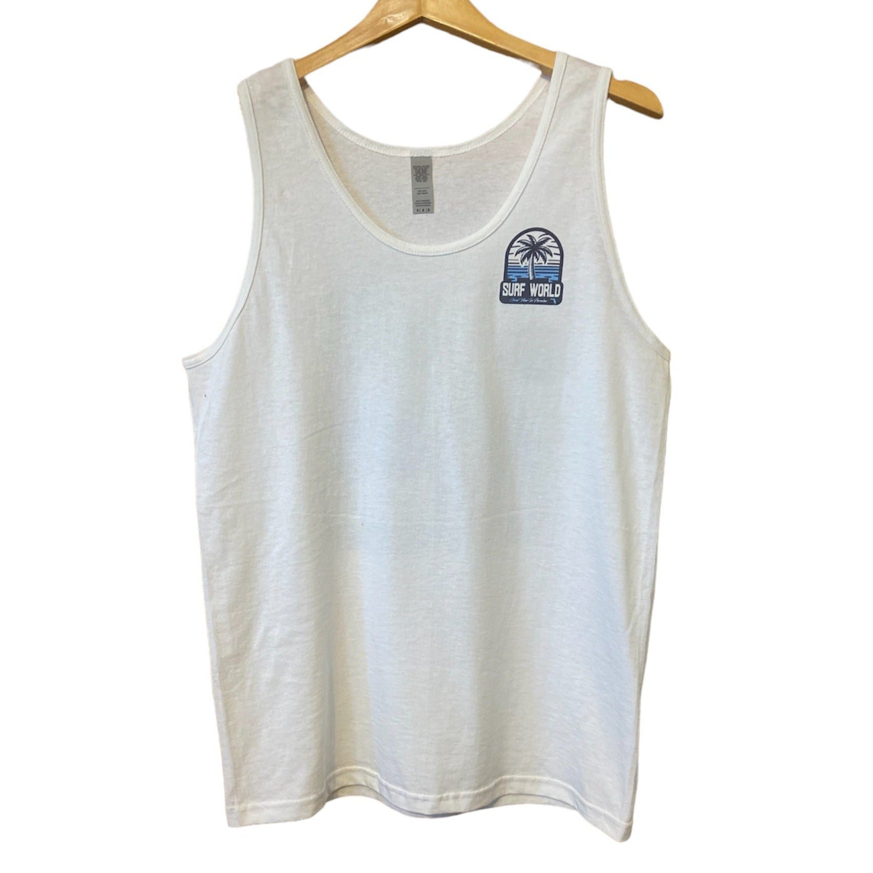 Surf World Palm Tree Vibes Tank Top - White Mens Tank Top