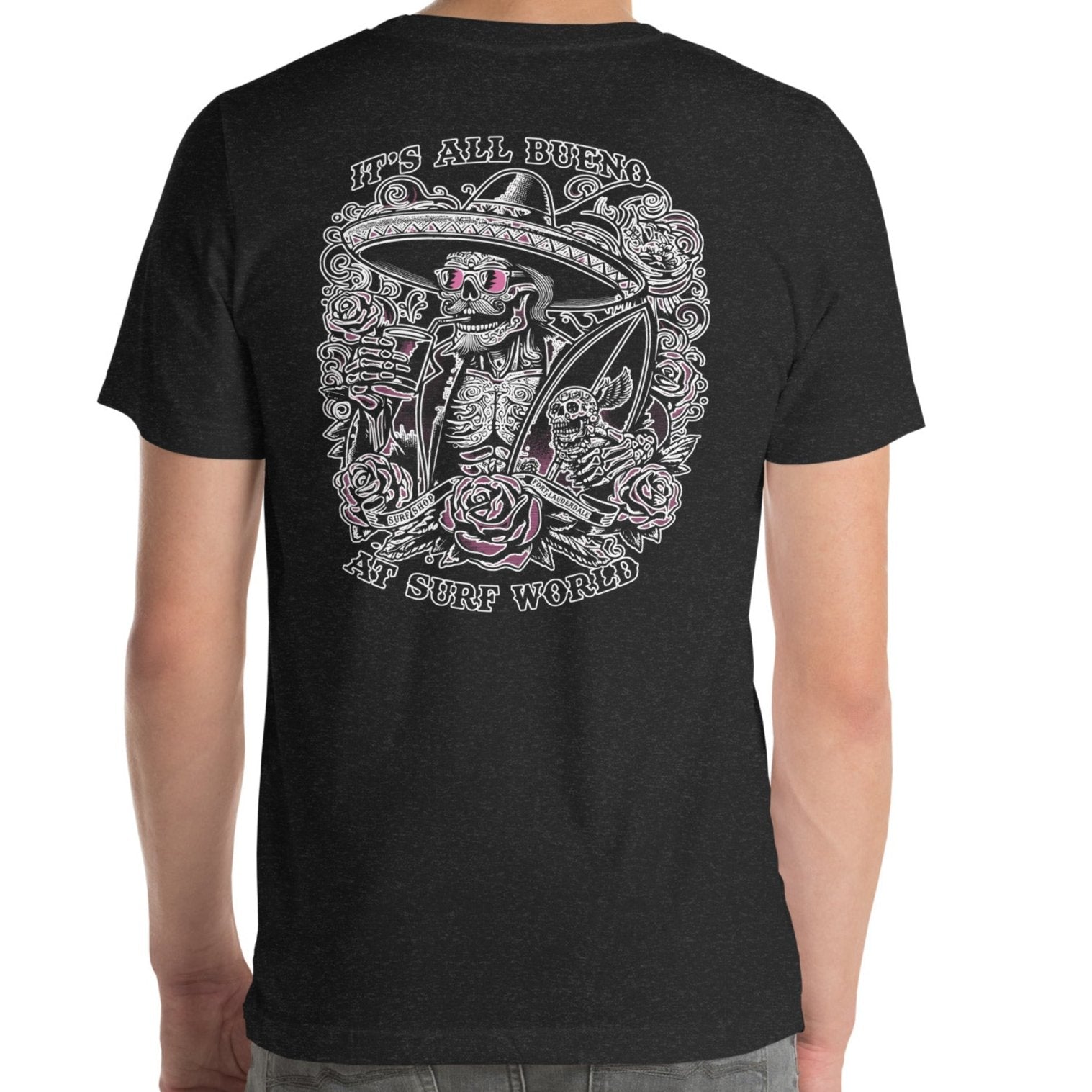 It's All Bueno at Surf World Tee on Dark Colors Mens T Shirt Black Heather