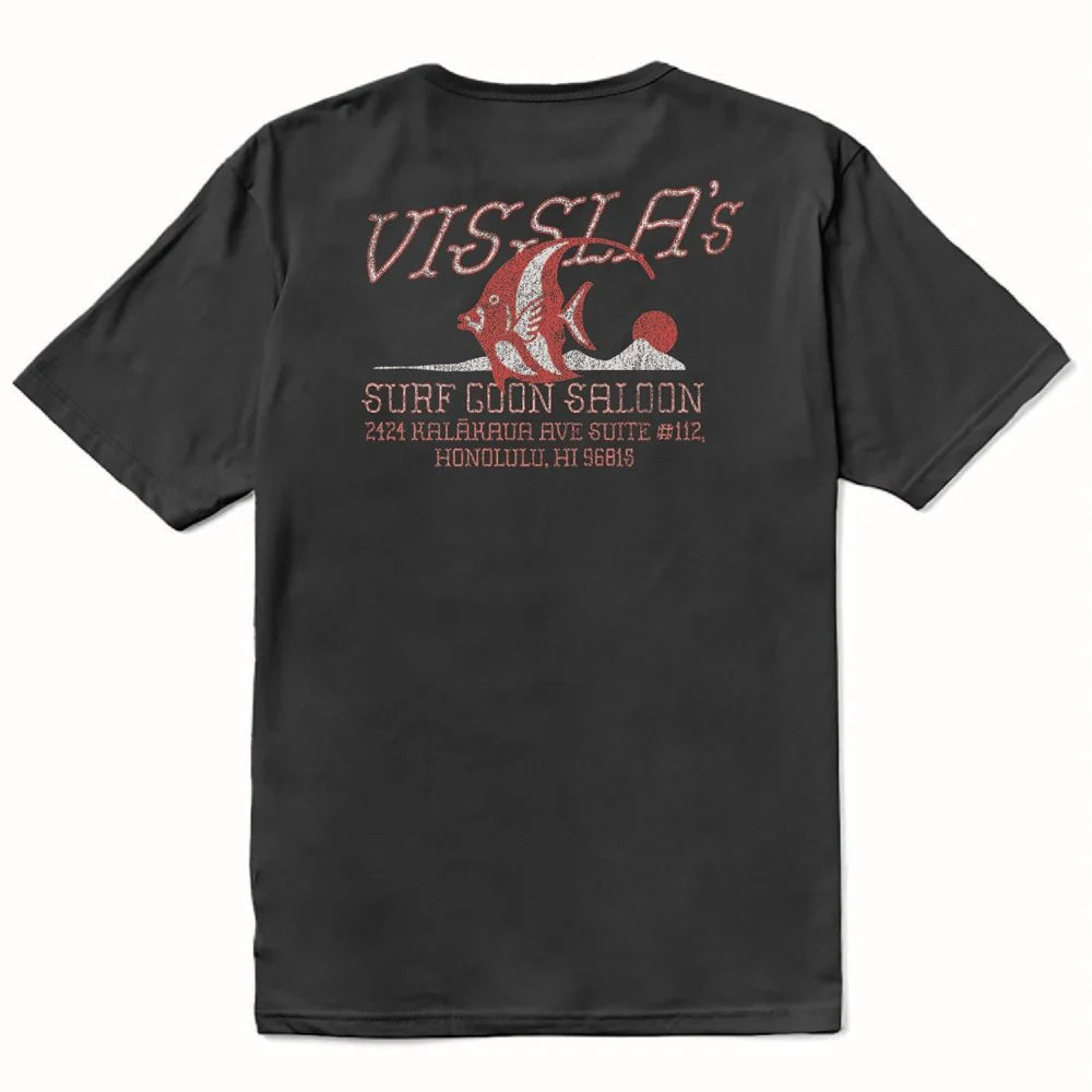 Vissla Surf Goon Saloon SS Organic Tee - Phantom Blk Mens T Shirt