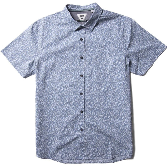 Vissla Nani Eco SS Button Down Shirt - Harbor Blue Mens Woven Shirt