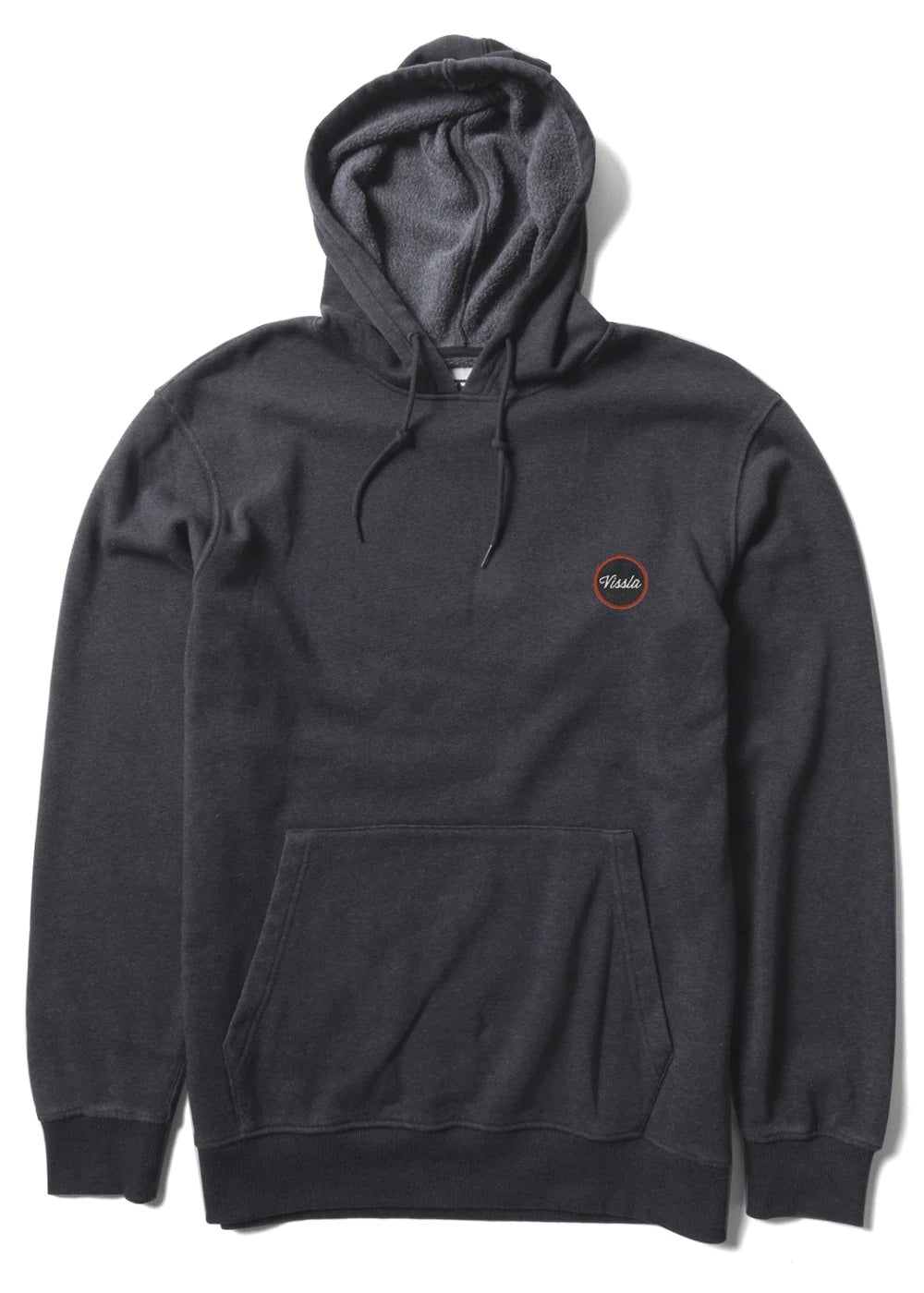 Vissla Solid Sets Eco Pull Over Hooded Fleece - Black Heather 2 mens hoodie