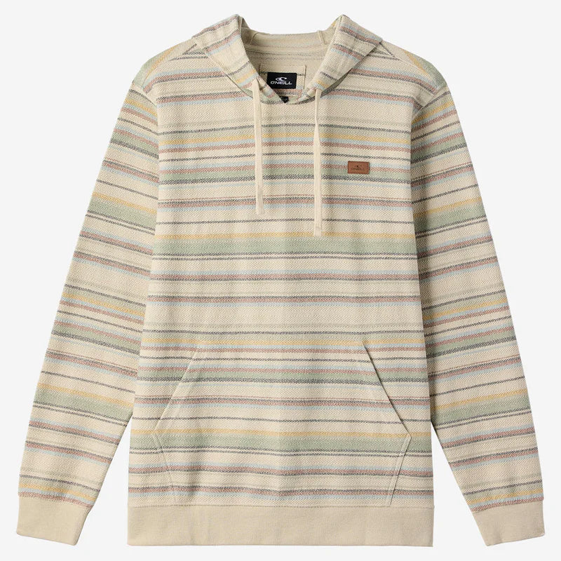 Oneill Bavaro Stripe Hooded Pullover Terry - Khaki2 mens hoodie