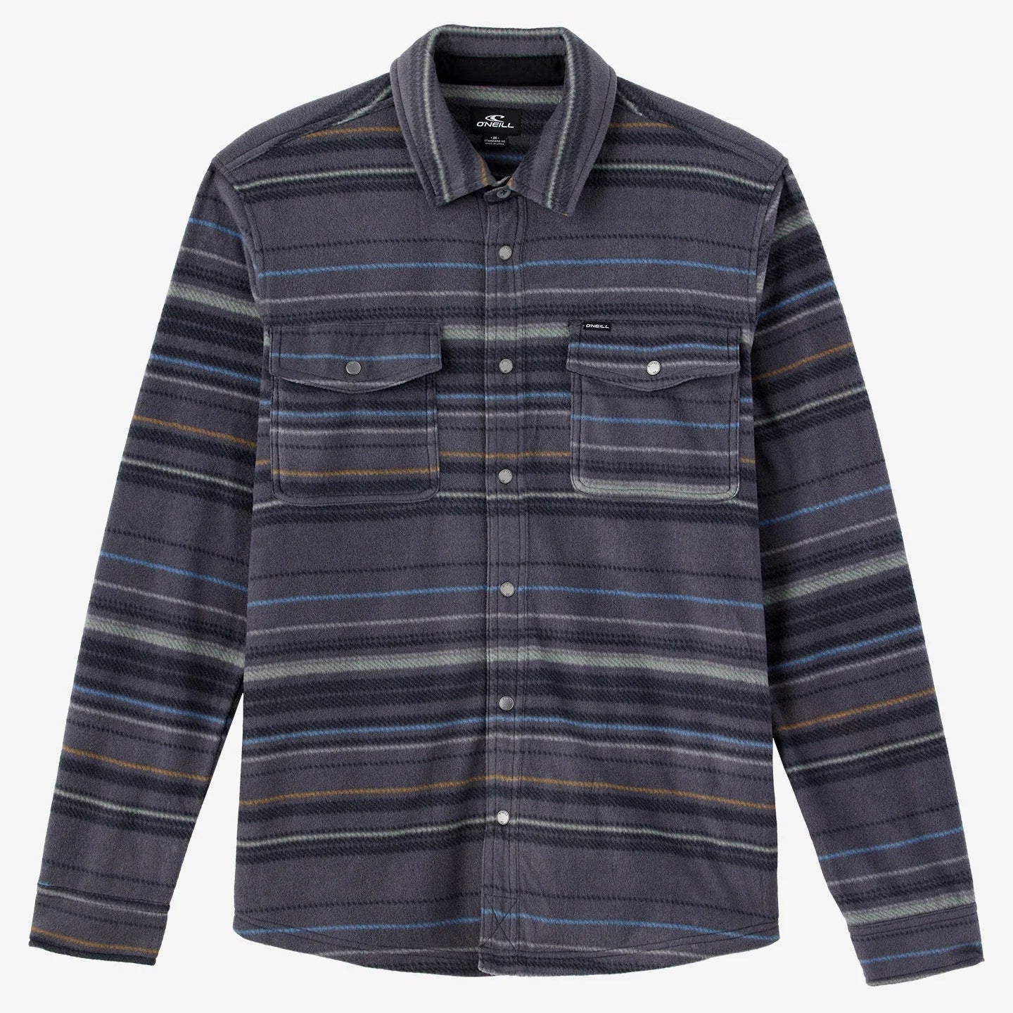 Oneill Glacier Superfleece Plaid Shirt Jacket - Graphite Mens Shirt