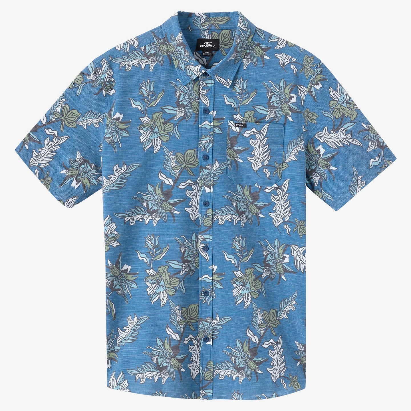 Oneill Trvlr Traverse UPF SS Slub Button Down Shirt - Mid Navy Mens Woven Shirt