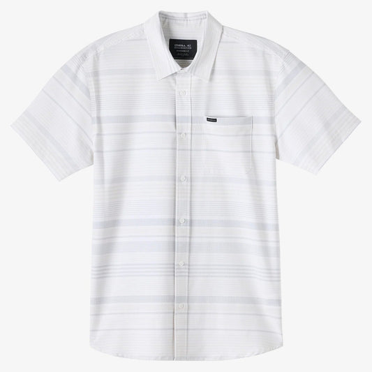Oneill Trvlr Traverse UPF SS Stripe Button Down Shirt - Natural 2 Mens Woven Shirt