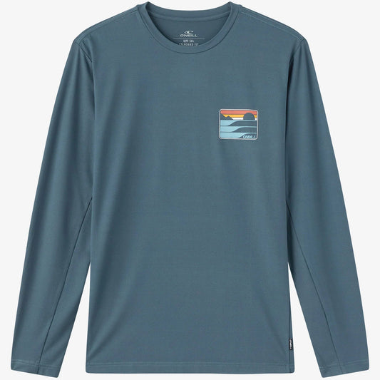 Oneill Men's Dawn UPF LS RASH GUARD TEE - Dark Slate Rashguard Sun Protection
