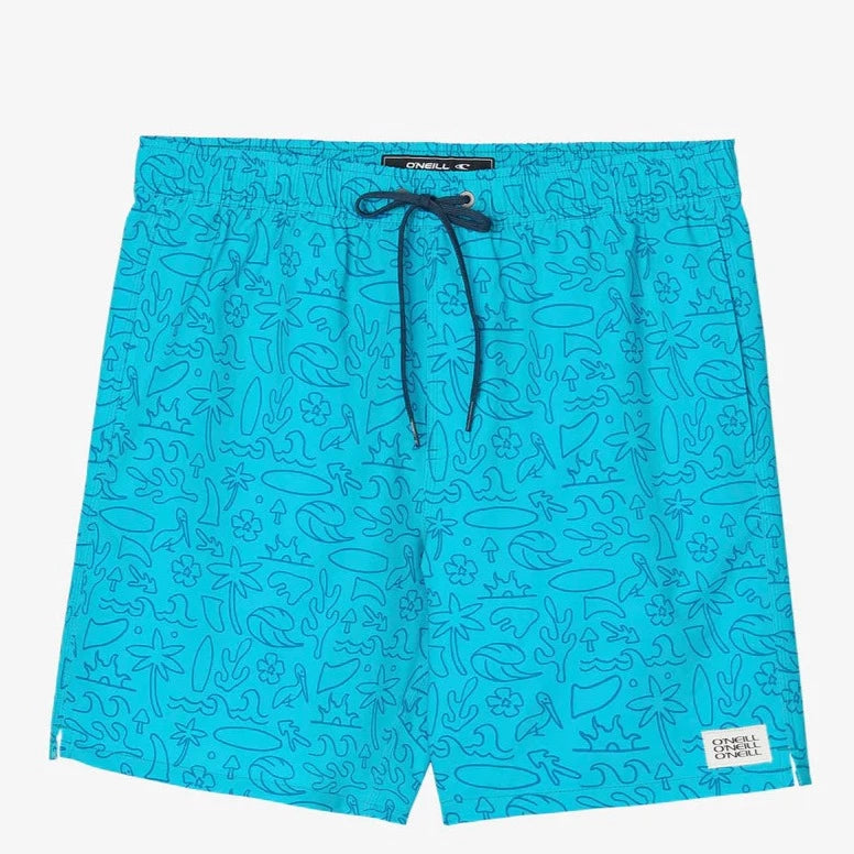 O'Neill Hermosa Print Volley Shorts 17" - Bluebird Mens Boardshorts